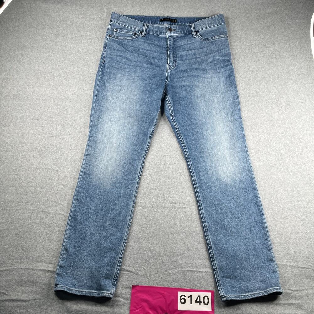 Banana Republic Slim Fit Denim Jeans Mens 36x32 Blue Casual Distressed